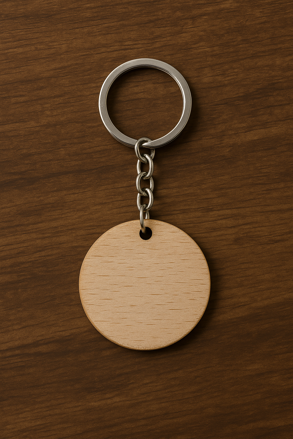Budget Wooden Circle Keyring