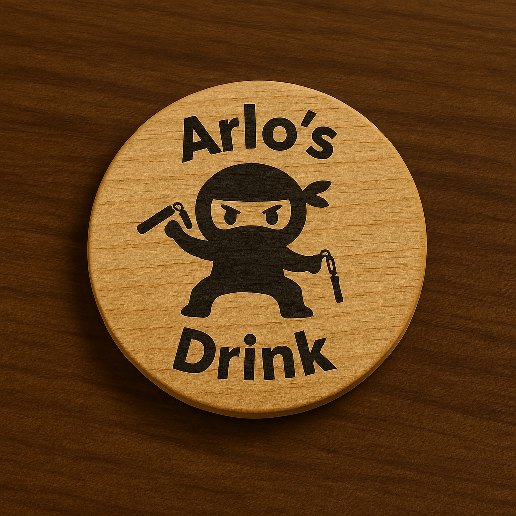 Personalised Circle Wooden Coaster