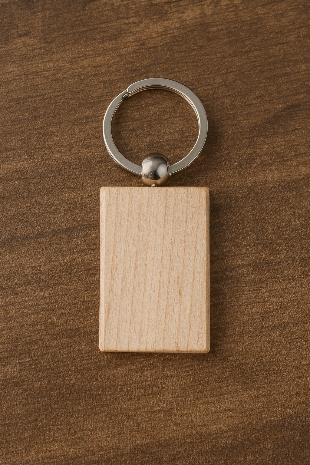Personalised Rectangle Wooden Keyring