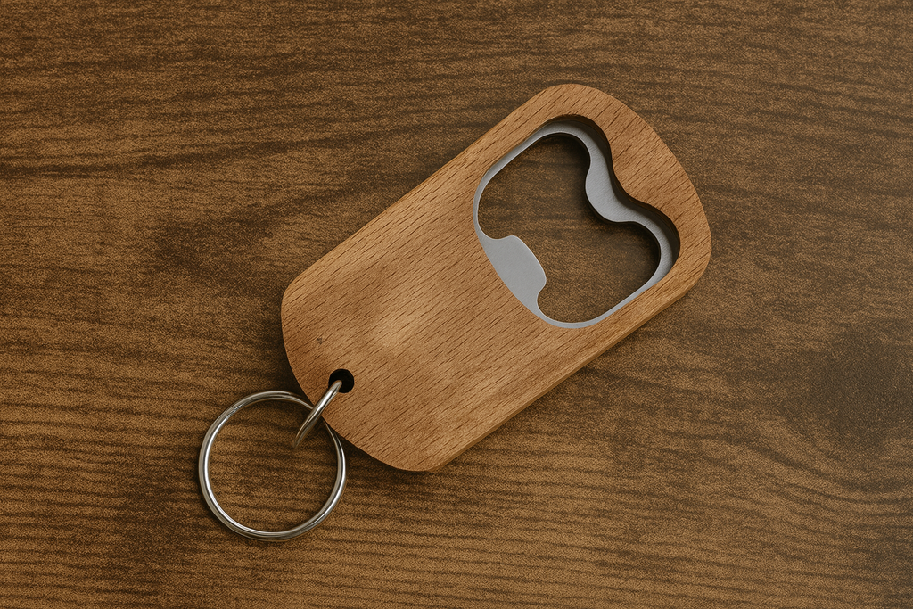 Personalised Wooden Bottle Opener Keyring