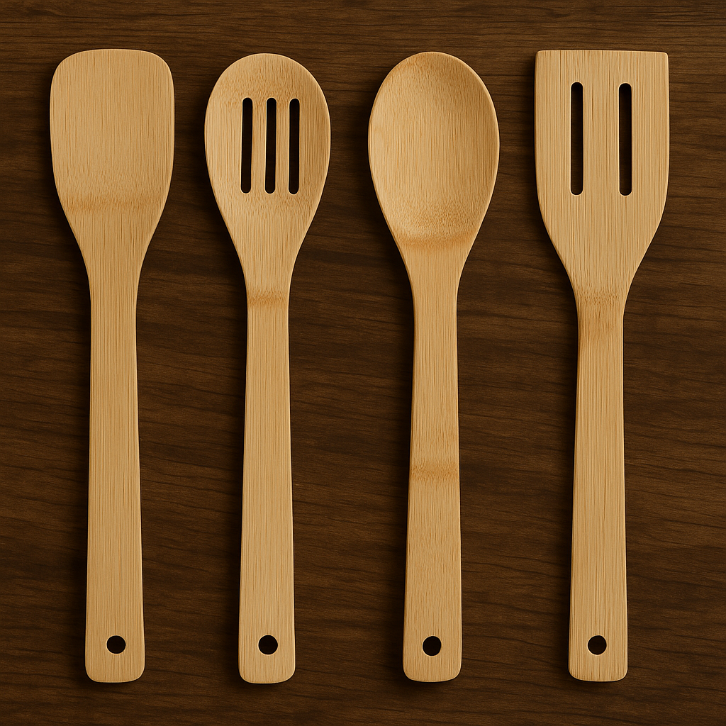 Personalised Wooden Utensil Set – Engraved Kitchen Gift