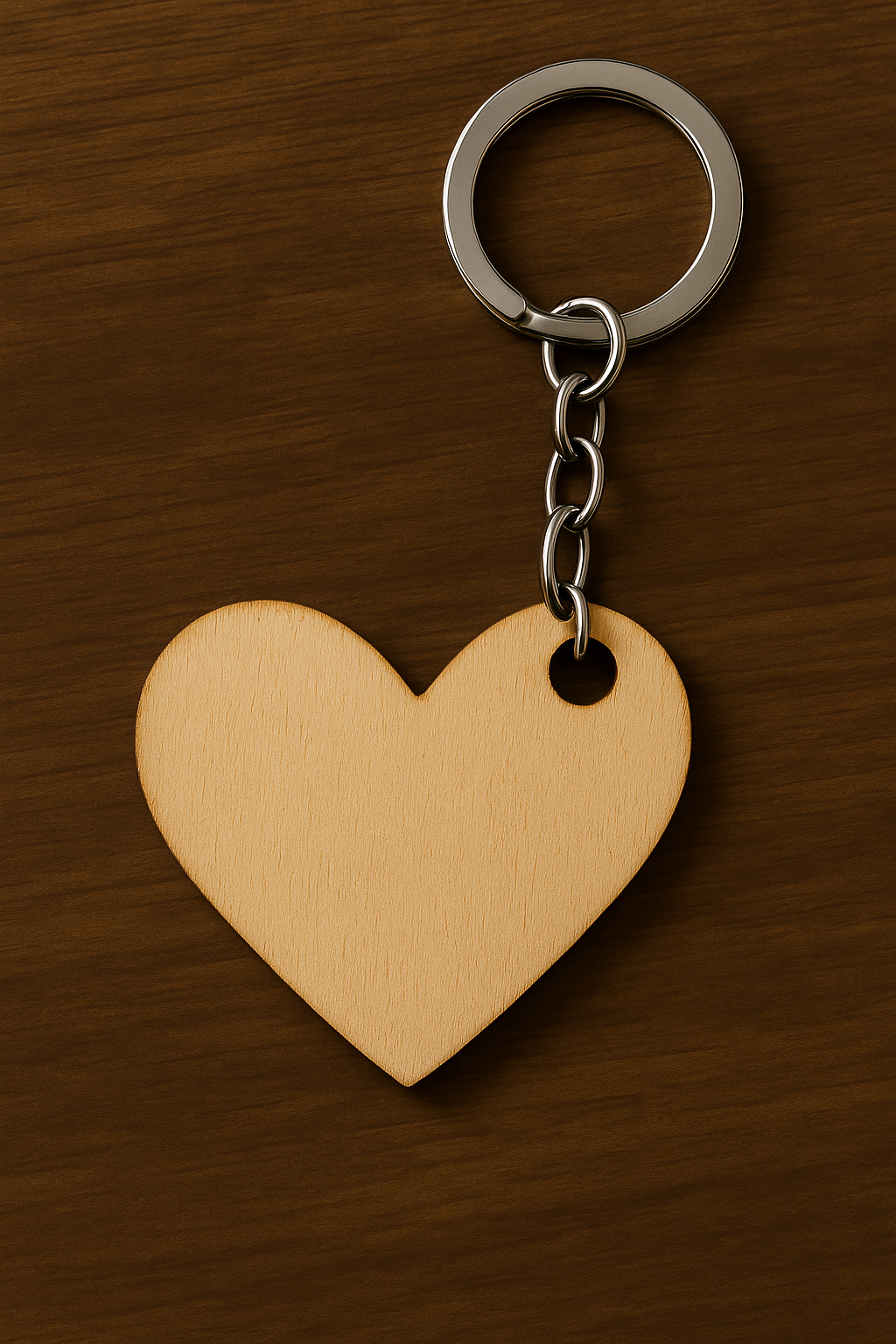 Budget Wooden Heart Keyring