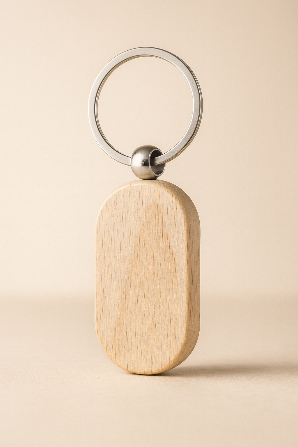 Personalised Oval Wooden Keyring