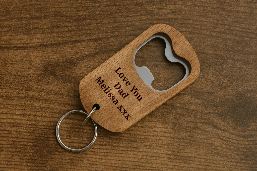 Personalised Wooden Bottle Opener Keyring