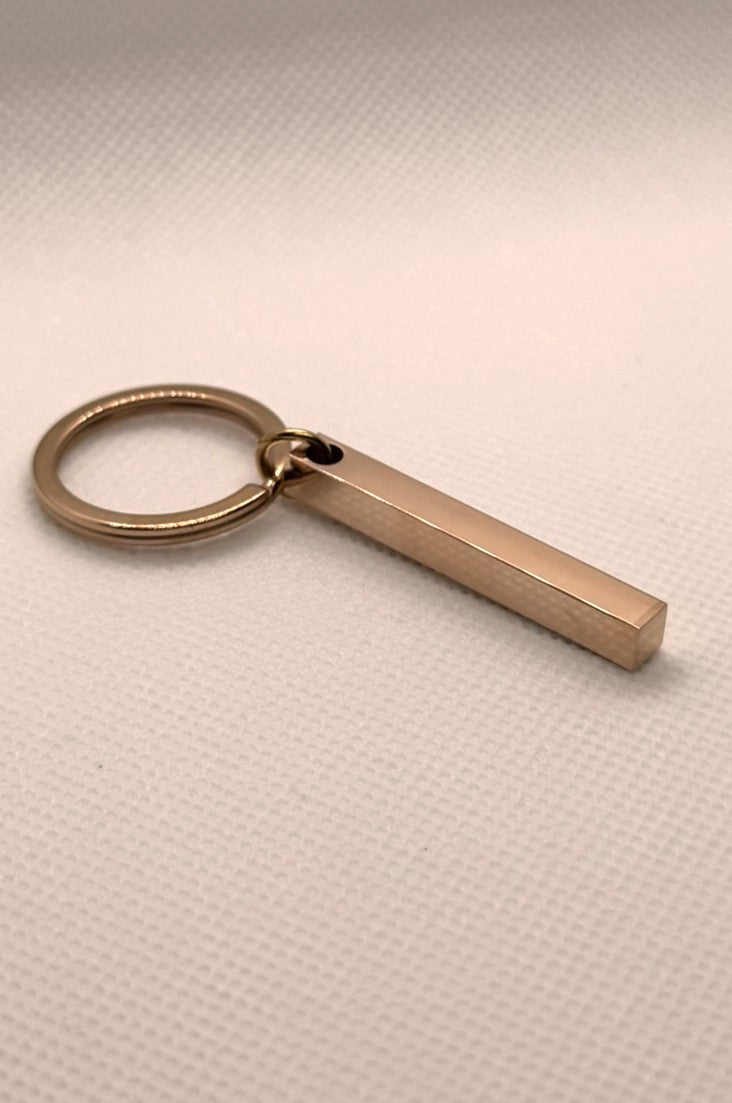 Personalised Metal Rectangle Bar Keyring
